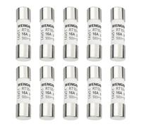Wengart AC Cylindrical Ceramic Fuse RT18-63 (RO16), AC500V 16A, 100kA, 14x51mm, 10 pieces, Suitable for Household Appliances, Industrial Equipment, Building Electrical