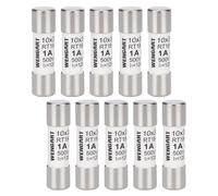 Wengart AC Cylindrical Fuse Link RT18-32 (RO15), AC500V 1A, 120kA, 10x38mm, 10 pieces, Strong Breaking Capacity, Can Reliably Protect The Circuit