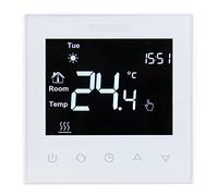 Wengart Black Touch Screen Thermostat WG505, 7-Day Programmable Room Stat for Water Underfloor Heating & Gas Boilers, 3A Volt-Free Dry Contact & Active Output, Modern Digital Controller