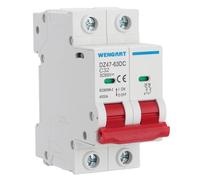Wengart DC Miniature Circuit Breaker for Off-Grid Van Builders, Reversed Polarity Meltdown & AC Board Sizing Mix-ups, 500V 2-Pole 32A Safe Isolation (DZ47-63Z)