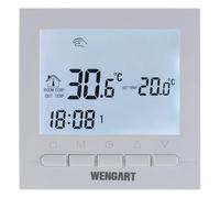 Wengart Gas Fireplace Thermostat WG02B04BW,Battery Powered,Digital LCD Display,Programmable,COM-NO-NC Wire Connector,White Backlight
