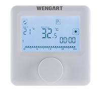 Wengart Gas Fireplace Thermostat WG06BW,Battery Powered,Digital LCD Display,Programmable,COM-NO-NC Wire Connector,White Backlight