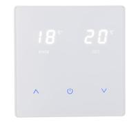 Wengart Manual Room Thermostat WG818, AC 230V 10A for Water Underfloor Heating & Gas Boilers, Non-Programmable Touch Button Control, Dual Output (230V & Volt-Free), NC/NO Selectable, White