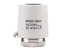 Wengart Normally Open (NO) Underfloor Heating Actuator WG2209, AC 230V Thermal Electric Actuator, M30 x 1.5mm Thread, 2-Wire Replacement with Visible Status Indicator, IP54, 100N