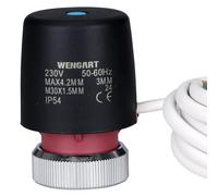 Wengart Underfloor Heating Actuator WG919, AC 230V Thermal Electric Actuator for Manifold, M30 x 1.5mm Thread, Normally Closed 2-Wire with Visible Stroke Indicator, 110N Force, 4.2mm Stroke, IP54