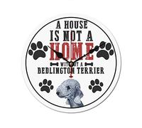 WengBeauty A House Is Not A Home Without A Bedlington Terrier Clock Silent Non Ticking Clocks Dog Mom Dog Dad Gift Home Decor for Kitchen Bedroom 10"x10"