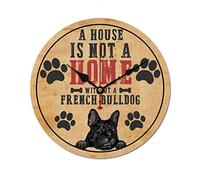 WengBeauty A House Is Not A Home Without A French Bulldog Clocks Battery Operated Silent Non-Ticking Clock Dog Sign Pet Sign for Kitchen/Living Room/Bedroom 12"x12"