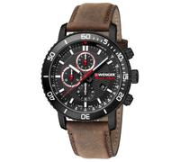 Wenger 01.1843.107 Roadster Black Night Chronograph Mens Watch 45mm 10 ATM