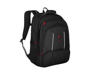 Wenger Carbon Pro backpack with tablet pocket, notebook up to 17 inches, 15.6-inch sleeve, tablet up to 10 inches, organizer, 33 L, for men and women, office, business or uni, black, 653129