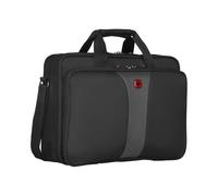 Wenger Legacy 16 briefcase, laptop case with shoulder strap, notebook up to 16 inches, 15 L, for men and women, office, business, uni or school, black/gray, 600648