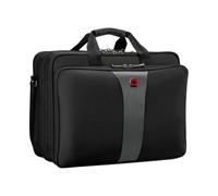 Wenger Legacy 600655, 17 Inch Laptop Case, with iPad/Tablet/eReader Pocket, 19 Litre, Business, School, Travel, Padded Laptop Compartment Black/Grey 32 x 21 x 42 cm