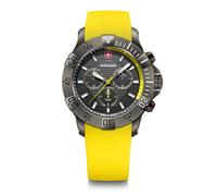 Wenger Men’s Watch Seaforce Chronograph Ø 43 mm, Swiss Made, Analogue Quartz, Water-Resistant up to 200 m, Silicone Strap, Yellow/Black, 01.0643.129