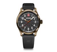 Wenger Men’s Watch Terragraph Ø 43 mm, Swiss Made, Analogue Quartz, Water-Resistant up to 100 m, Silicone Strap, Black/Bronze, 01.0541.125