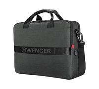 Wenger MX ECO Brief 16-Inch Laptop Bag - Recycled Materials, Padded Laptop Compartment, Spacious Organiser Pockets, Reinforced Handles, Padded Shoulder Strap, Professional Charcoal Design