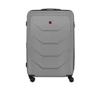 Wenger Prymo L Hard-Shell Suitcase 93/107 l Expandable Silver | Large 4-wheel suitcase for holidays with TSA lock, double coil zip, 76 cm height and smooth spinner wheels.