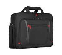 Wenger Sensor 15" Laptop Case, Padded 15.6" Laptop Compartment, 10" Tablet Pocket, Organiser Panel, Adjustable Shoulder Strap, Black/Grey