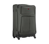 WENGER Sion Large Soft-Shell Suitcase with 4 Wheels, Trolley, Large, 114 (126) L, Expandable, Women's Men's, Travel Vacation, Gray, 653589
