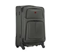 WENGER Sion Medium Soft-Shell Suitcase with 4 Wheels, Trolley, Medium, 72 (82) l, Expandable, Women Men, Travel Vacation, Gray, 653587