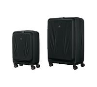 WENGER Skyon 2-Piece Suitcase Set, Carry-On + Large Travel Case, Hard-Shell, Trolley, Laptop and Tablet Compartment, Security Lock, Black, 653569