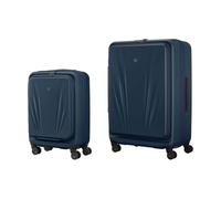 WENGER Skyon 2-Piece Suitcase Set, Carry-On Luggage + Large Travel Case, Hard-Shell, Trolley, Laptop and Tablet Compartment, Security Lock, Blue, 653571
