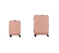 Wenger Skyon Hard-Shell Suitcase Set, 2 Piece, 35/45 l & 103/120 l | Durable luggage set for long-distance travel and business with 16 inch laptop pocket, TSA lock and USB port in Rosé