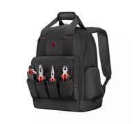 WENGER Tool Backpack Advanced Tool Backpack with 16 Inch Laptop Compartment, Work Backpack for Craftsmen, Large Main Compartment with Tool Organiser, Black, 653723