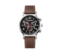 WENGER Unisex Chronograph Quartz Watch with Leather Strap 01.1543.103