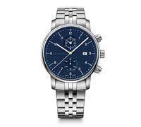 Wenger Urban Classic Chronograph Men's Swiss Made Watch with Blue Dial & Silver Stainless Steel Strap 01.1743.124
