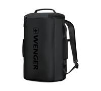 Wenger UrbanOne Duffle Backpack S, 14 Inch Laptop Rucksack, 25 l, Black | Travel bag for city breaks and commuting with 23 x 29 x 43 cm dimensions, recycled materials and padded shoulder straps.