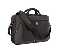 Wenger XE Brief 16-Inch Laptop Briefcase - Recycled PET Material, Padded 16" Laptop & 11" Tablet Compartments, File Divider, Essentials Organiser, Detachable Shoulder Strap, Trolley Sleeve - Black