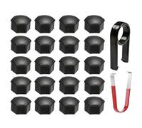 WENGONG 20 Pieces Wheel Nut Covers Set for VW Golf 8 MK8 GTI GTE GTD R 2020 2021 2022 2023 2024, Wheel Bolt Nut Caps Covers Hexagonal Tire Nut Covers with Removal Tool Set,17mm