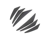 WENGONG Car Spoiler Canards Kit for FIAT 500 595, 6 Pcs Front Bumper Lip Splitter Decoration Side Canards Splitter Fins Auto Parts,Carbon Textur