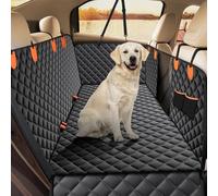 WENGONG Dog Car Seat Cover for Ford Ranger 2019 2020 2021 2022 2023, Durable Scratchproof Nonslip Back Seat Cover for Dogs with Side Protection and Mesh Visual Window,Bla-ck