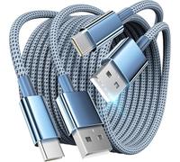 Wengshini USB C Cable 3M, 2Pack Type C Charger Cable Fast Charging Braided USB to USB C for PS5 Controller,iPhone 15,Samsung Galaxy S23 S22 S21 Note 10 9 8, Huawei,LG,Pixel, etc