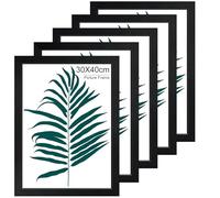 WENGTIAO 5 Pack Picture Frame 30x40cm, Black Wooden Photo Frame Wall Hanging for Prints Photos Poster