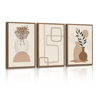 WENGTIAO Canvas Wall Art Framed, Vintage Boho Abstract Geometric Pictures
