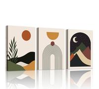 WENGTIAO Set of 3 Boho Abstract Geometric Canvas Wall Art Prints Framed