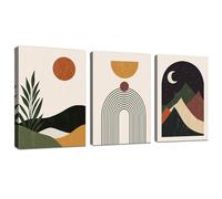 WENGTIAO Set of 3 Boho Abstract Geometric Canvas Wall Art Prints Framed Pictures Colorful Minimalist Painting on Canvas Living Room Bedroom Home Hallway Wall Decor Ready to Hang 40x60cmx3
