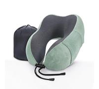 WENGX Travel Pillow Neck Pillow Memory Foam Soft Comfort and Support Travel Flight Neck Pillows,U-shaped Pillow for Sleeping with Storage Bag for Airplane Car Office Home,etc (Green)