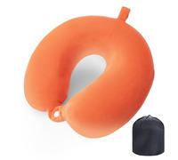 WENGX Travel Pillow Neck Pillow Memory Foam Travel Pillows Head Support Cushion for Airplane Train Car Office Travel Essential Flight Pillows for a Long Hauls Sleeping Rest (Orange)