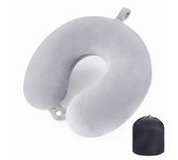 WENGX Travel Pillow Neck Pillow Memory Foam Travel Pillows Head Support Cushion for Airplane Train Car Office Travel Essential Flight Pillows for a Long Hauls Sleeping Rest (Grey)