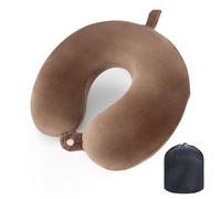 WENGX Travel Pillow Neck Pillow Memory Foam Travel Pillows Head Support Cushion for Airplane Train Car Office Travel Essential Flight Pillows for a Long Hauls Sleeping Rest (Brown)