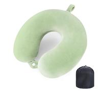 WENGX Travel Pillow Neck Pillow Memory Foam Travel Pillows Head Support Cushion for Airplane Train Car Office Travel Essential Flight Pillows for a Long Hauls Sleeping Rest (Green)
