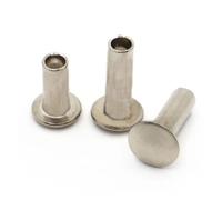 WENH 10-50pcs GB873 Nickel Plated Steel Round Flat Truss Pan Head Half Semi Hollow Shank Rivet M2 M2.5 M3 M4 M5 M6(M6 10pcs,25mm)