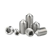 WENH 10-50pcs M2 M2.5 M3 M4 M5 M6 M8 Hex Hexagon Socket Set Screws Cone Point Grub Screw 304 Stainless Steel DIN914(M4 (50pcs),30mm)