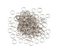 WENH 100-200pcs 4-8mm Stainless Steel Split Ring Open Single Loops Jump Rings Connectors for DIY Jewelry Making Findings Accessories(Steel Color 200pcs,4mm)