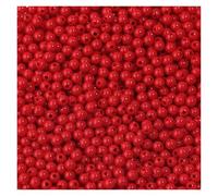 WENH 1000pcs 4mm Acrylic Beads Mini Solid Color Round Loose Spacer Beads for Jewelry Making DIY Bracelets Necklace Accessories(Red)