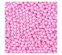 WENH 1000pcs 4mm Acrylic Beads Mini Solid Color Round Loose Spacer Beads for Jewelry Making DIY Bracelets Necklace Accessories(Pink)