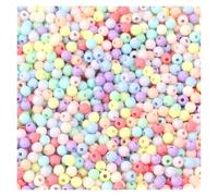 WENH 1000pcs 4mm Acrylic Beads Mini Solid Color Round Loose Spacer Beads for Jewelry Making DIY Bracelets Necklace Accessories(Light Mixed)