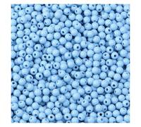 WENH 1000pcs 4mm Acrylic Beads Mini Solid Color Round Loose Spacer Beads for Jewelry Making DIY Bracelets Necklace Accessories(Blue)